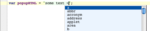 webstorm代码编写中的html提示