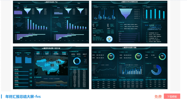 部门年终总结大屏太难做&＃xff1f;FVS开发模式用起来&＃xff0c;附年终报告模板