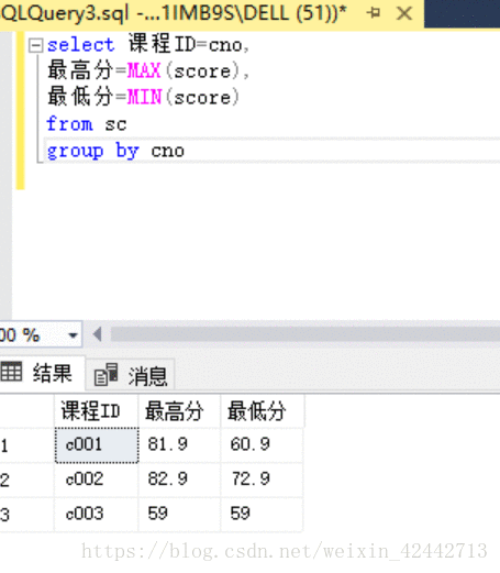 《SQL service基础（二）对数据指定列查询、条件查询、查询结果排序、聚集函数查询、分组统计查询》