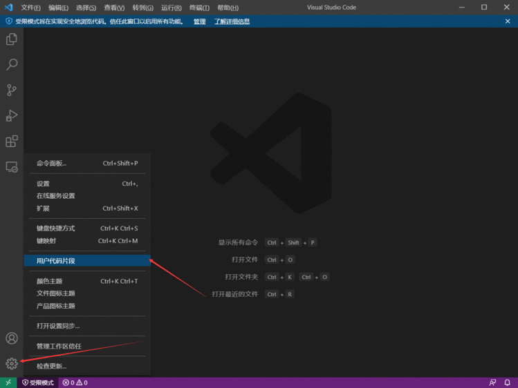 VScode 前端代码片段配置及前端插件安装