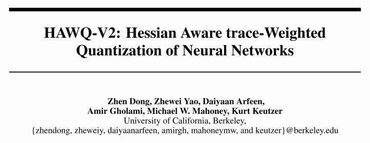 权重矩阵最小路径_伯克利人工智能实验室提出HAWQ: 基于Hessian矩阵的全自动混合精度量化方法...