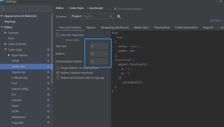 webstorm 代码格式化设置与eslint standard一致