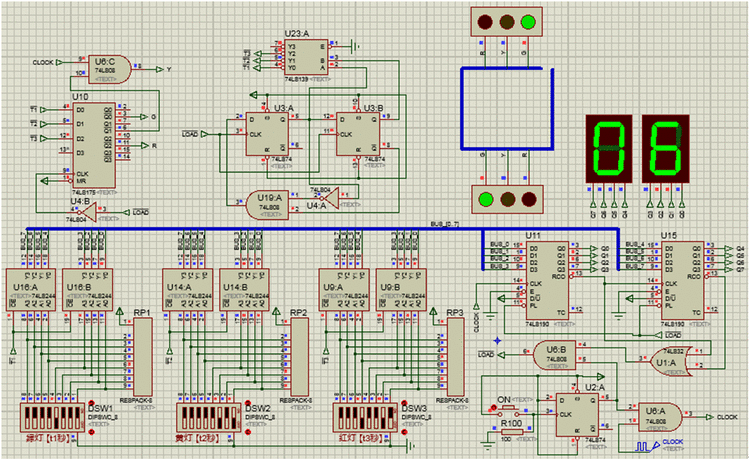 交通灯系统电路图