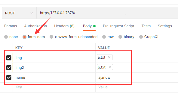 http `ContentType: multipart/formdata`