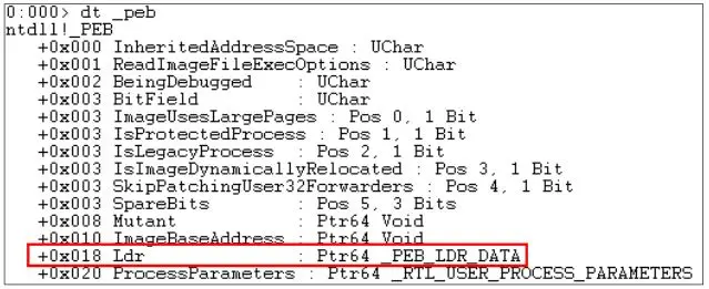 图1-9 Windows x64 PEB