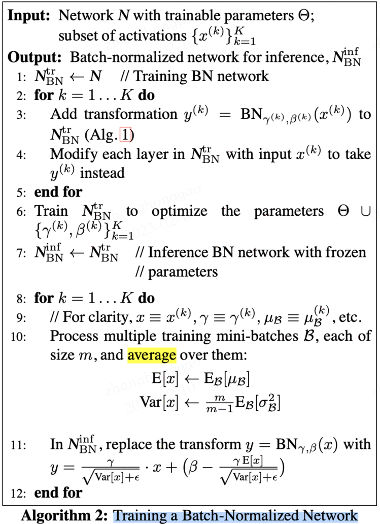 Training a Batch-Normalized Network