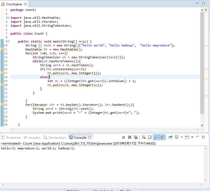 wordcount.java_mapreduce中wordcount的java实现