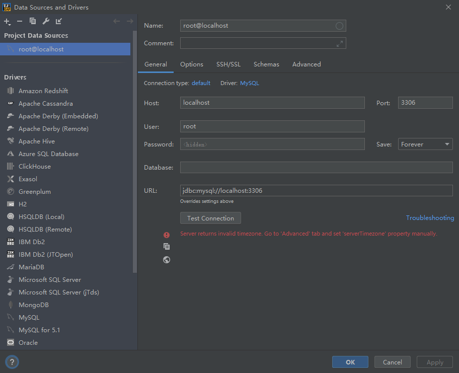 【IDEA设置】idea连接mysql报错Server returns invalid timezone.