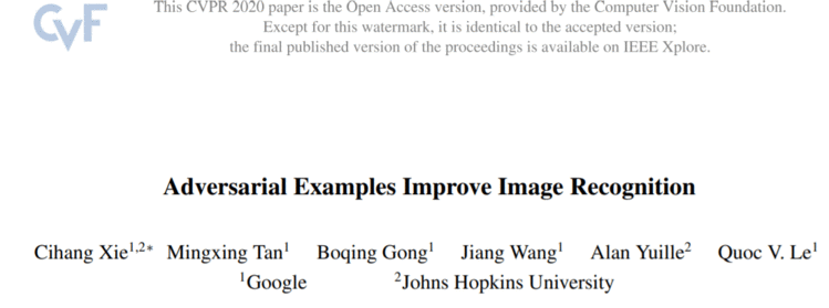 [论文理解]对抗性例子可用于改善图像识别Adversarial Examples Improve Image Recognition