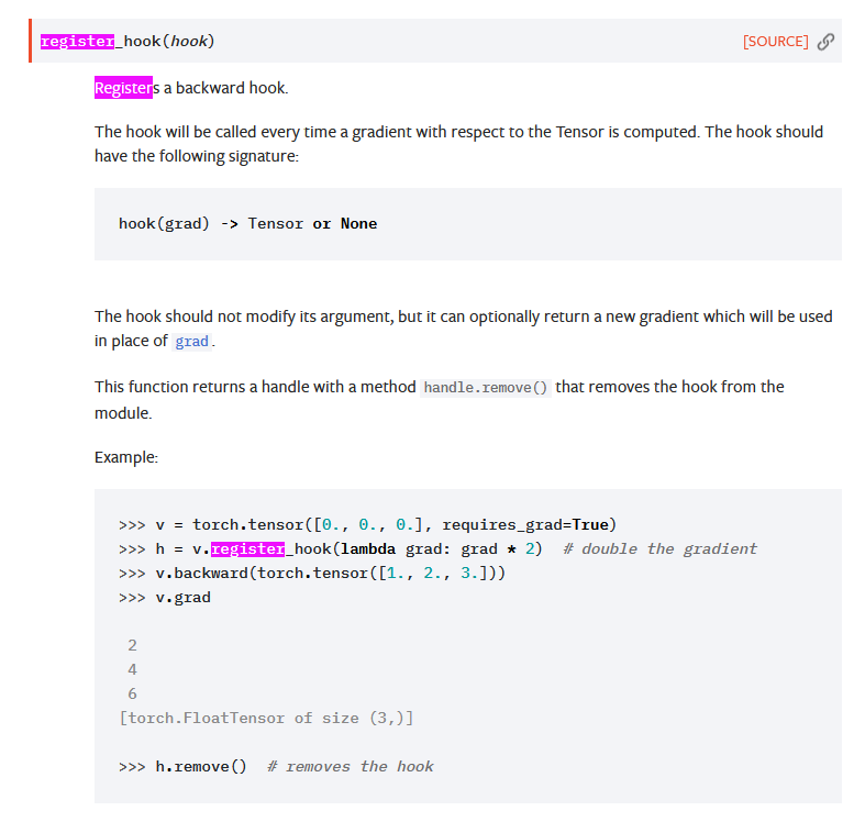 torch.Tensor.register_hook()的使用举例