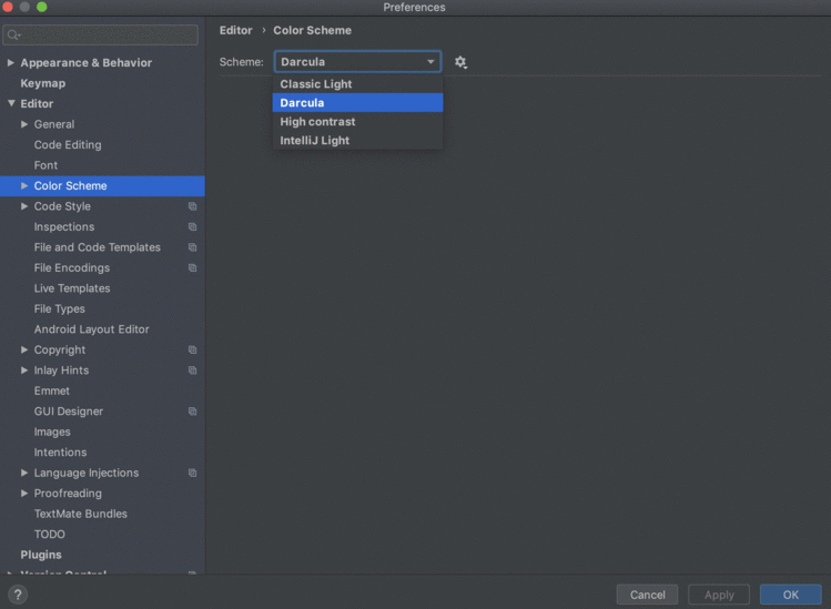 Intellij IDEA学习笔记如何修改代码背景色（Mac）