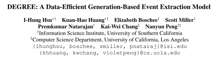 DEGREE: A DataEfficient GenerationBased Event Extraction Model论文解读