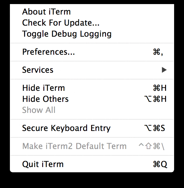 设置 iTerm2 为默认终端